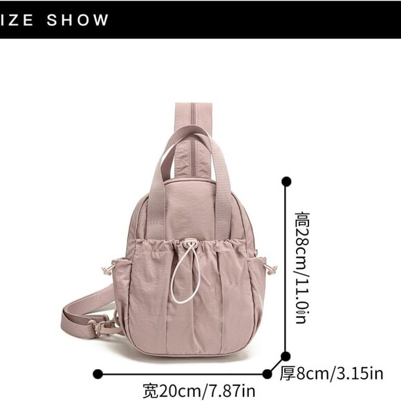 Women's Small Crossbody Bag Taslan Lightweight Convertible Mini Backpack - Picture 3 of 6